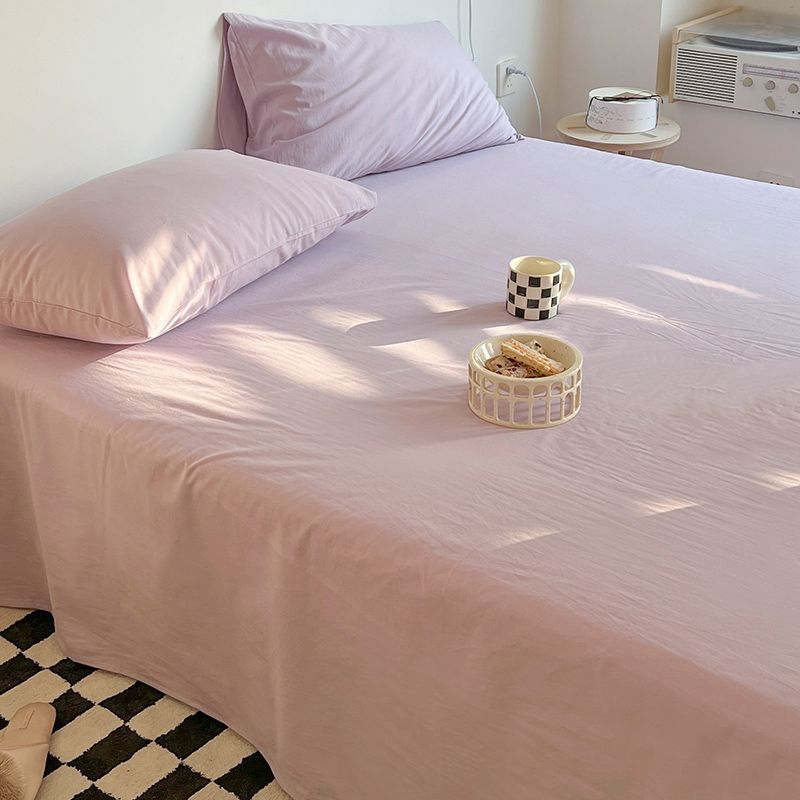 Fade Resistant Sheet Whole Colored Soft Cotton Breathable Bed Sheet Set