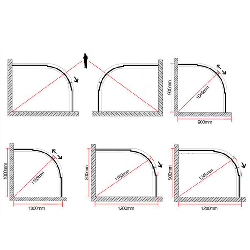 Corner Round Framed Shower Kit Double Sliding Double Sliding Shower Kit