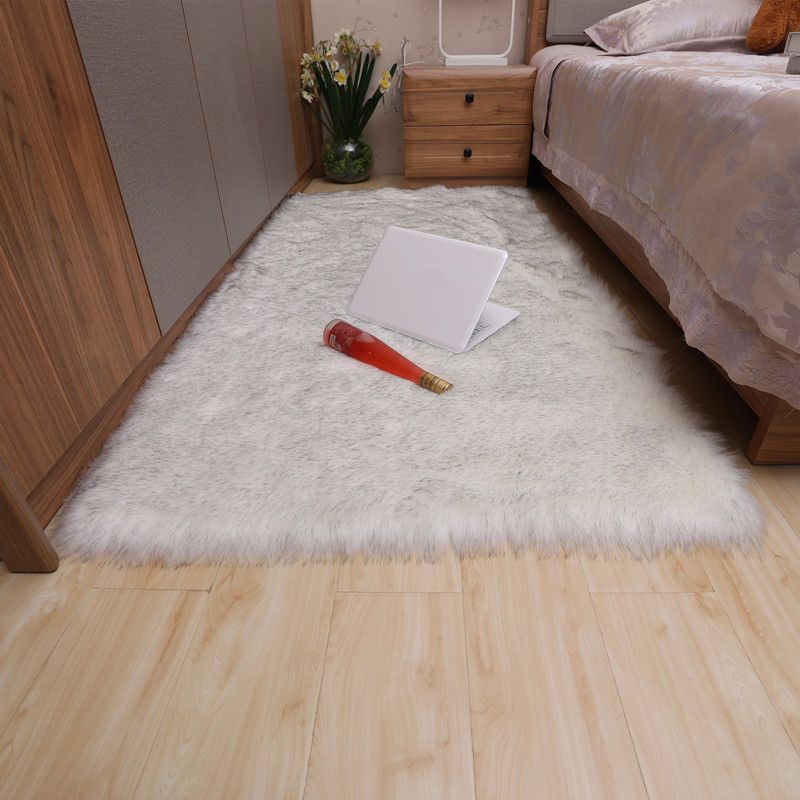 Multicolor Bedroom Rug Casual Plain Carpet Fluffy Non-Slip Backing Washable Pet Friendly Indoor Rug