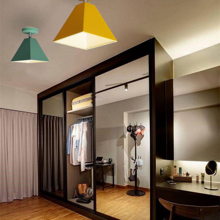 Trapezoid Flush Light 1 Light Metal Modern modern Mount Mount Plafond Lights