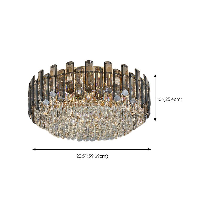 Crystal Drum Flush Mount Lighting Fixtures Modern 1 Light Flush Light