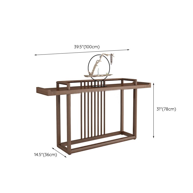 30.71-inch Tall Console Table Solid Wood Accent Table with Shelf