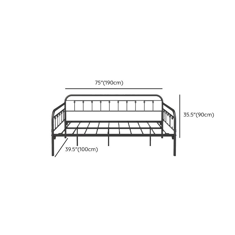 35.43"H Industrial Style Black Kid Bed Iron Frame Indoor Daybed