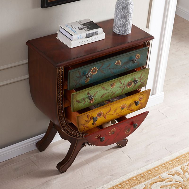 Rustic Wood Chest Vertical Chest with Drawers for Living Room