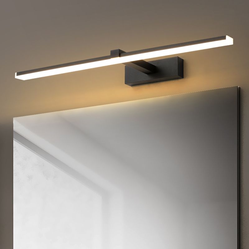 Linear Shape Modern Style Vanity Light Metal Single Light LED Mirror Light for Bathroom