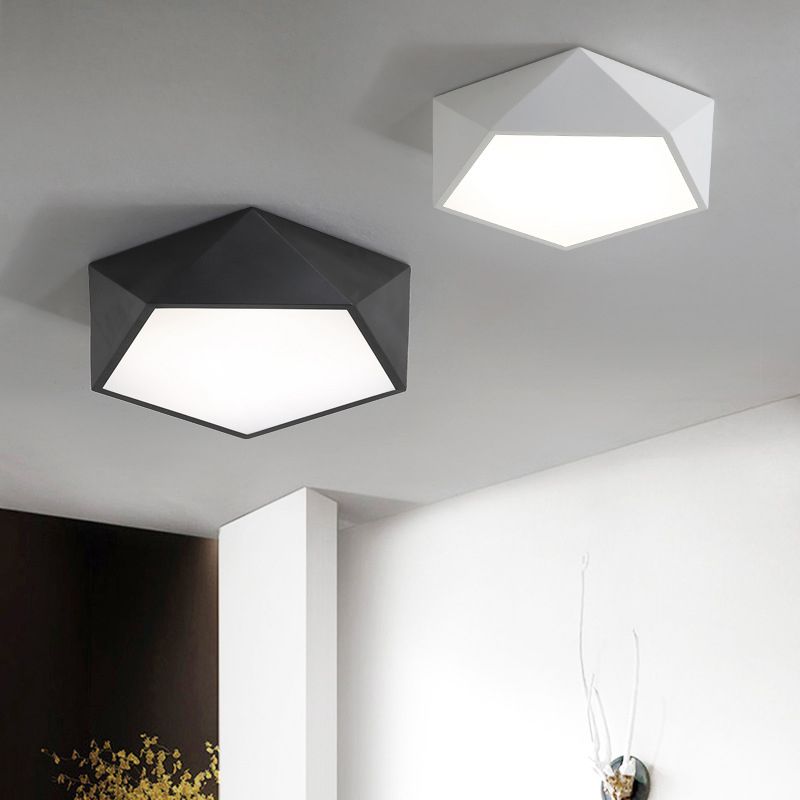 Geometric Flush Mount Light Contemporary Metal Ceiling Lighting for Bedroom