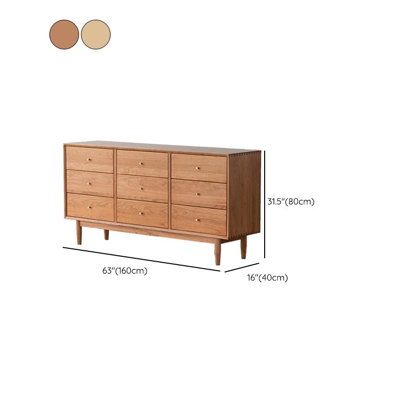 Nordic Style Solid Wood Storage Sideboard Cabinet with Drawers in Nature