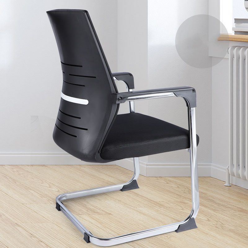 Modern Fixed Arms Office Chair Steel Lumbar Support Desk Chair