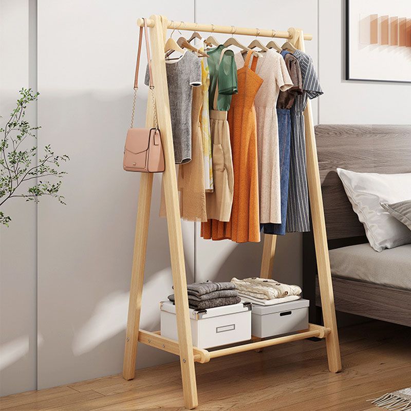 Modern Coat Hanger Hanging Rail Shelves Wood Entry Hall Tree