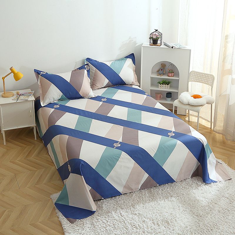 Bed Sheet Set Cotton Patterned Fade Resistant Breathable Soft Bed Sheet