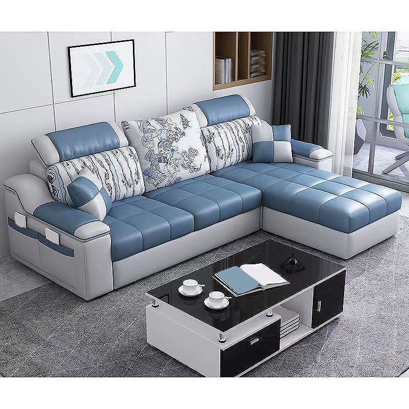82.68"L x 57.09"W x 35.43"H Sloped Arm Sofa Cushion Back Sectionals with Storage