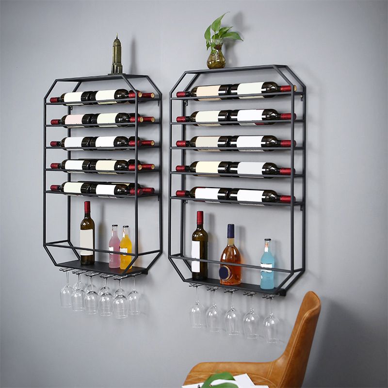 Metal Wall Mounted Wine Rack 27.5"L x 39"H Wine Stemware Holder