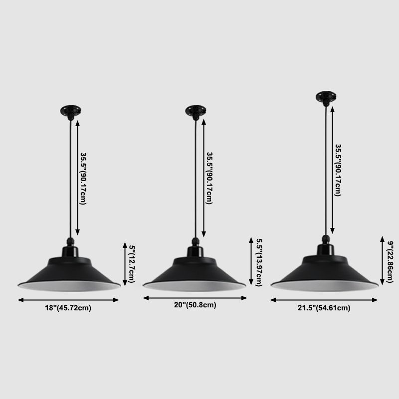 1-licht kegel schaduw hanglamp, eigentijds industrieel metaalhangend licht