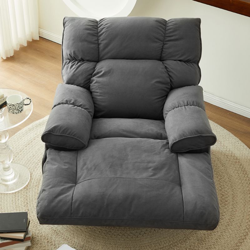 Contemporary Tufted Back Standard Recliner in Microsuede/Wool