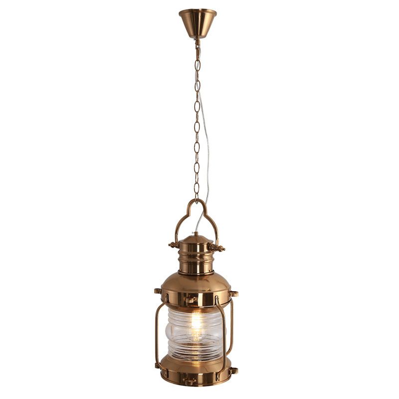 18.8" H Vintage Kerosene Lamp Hanging Light Nautical Style Iron Suspended Pendant Light for Bedroom