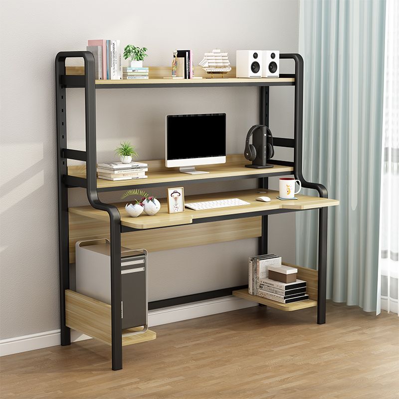 Modern Wooden Children's Desk with Storage Shelves Computer Desk