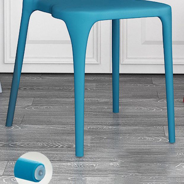 Contemporary Chair Dining Armless Chair for Kitchen with Plastic Legs