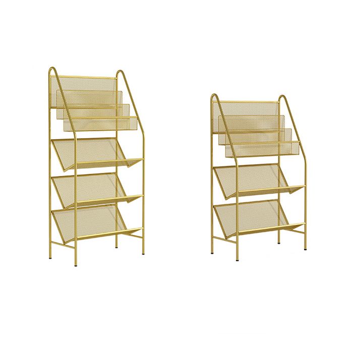 Contemporary Metal Ladder Bookshelf Closed Back Vertical Iron Bookcase