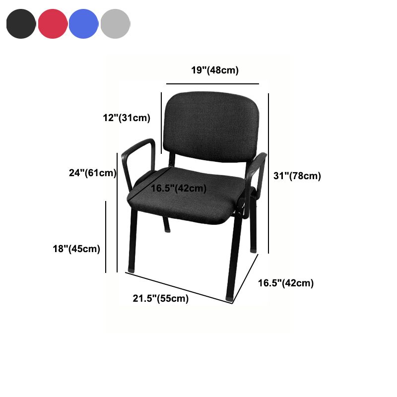 Low-Back Conference Chair Contemporary Upholstered Fixed Arms Chair