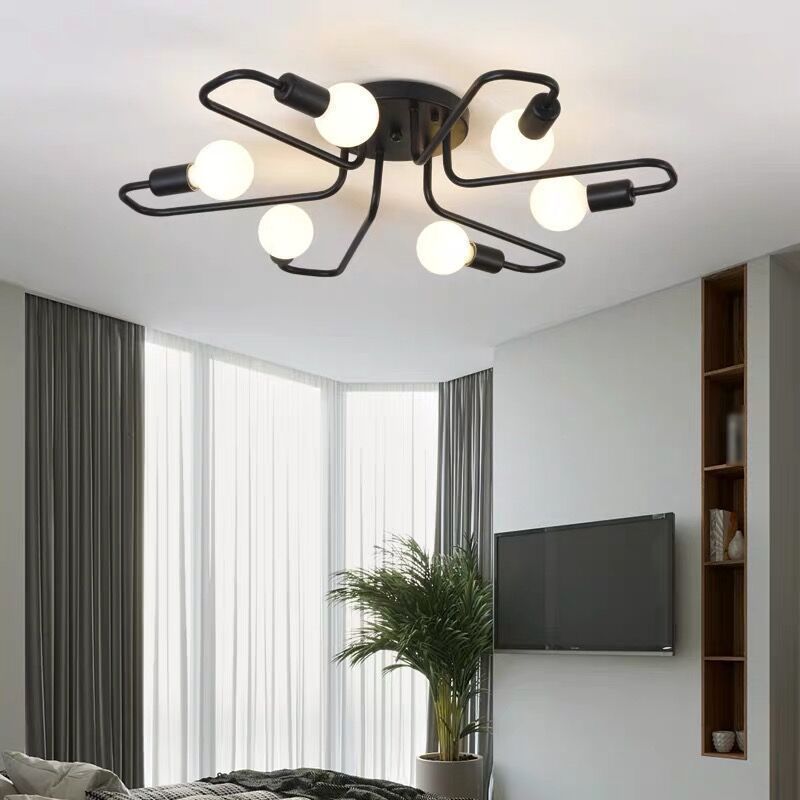 6/8-Light Modern Golden/Black/White Flush Mount Lighting LED Ceiling Light