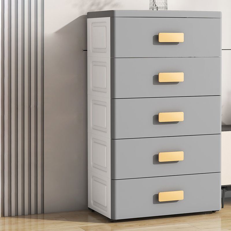 Modern Nursery Dresser Plastic Kids Nightstand with 5/6 Drawers