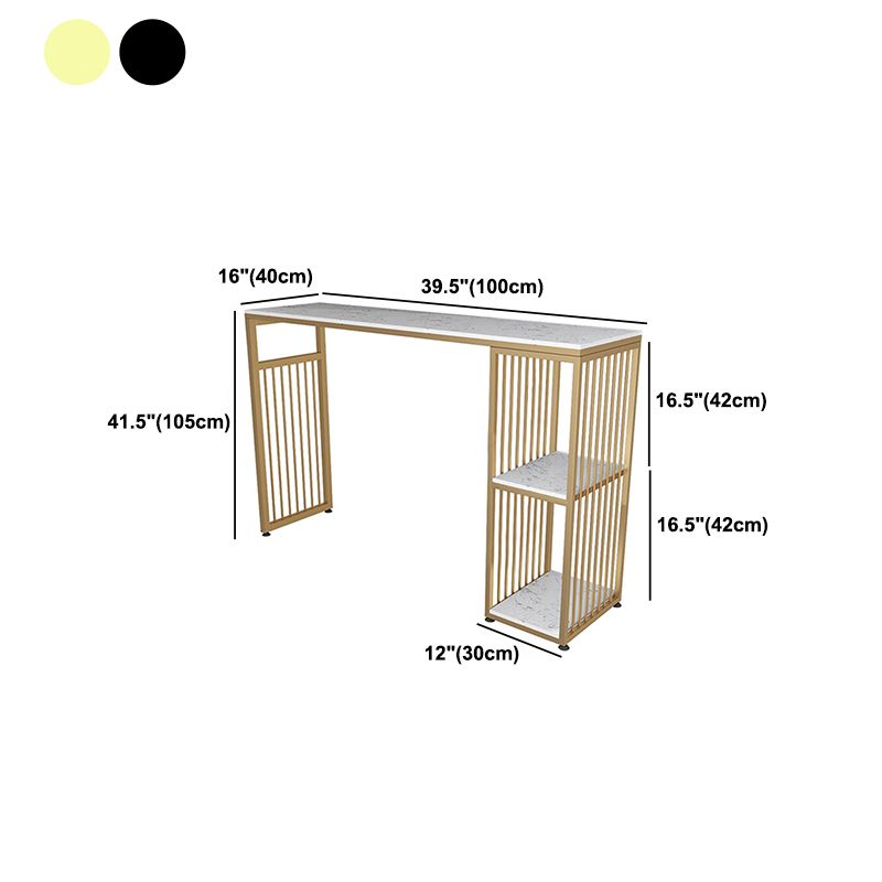 Rectangle Indoor Patio Counter Table Double Pedestal Contemporary Marble Counter Table