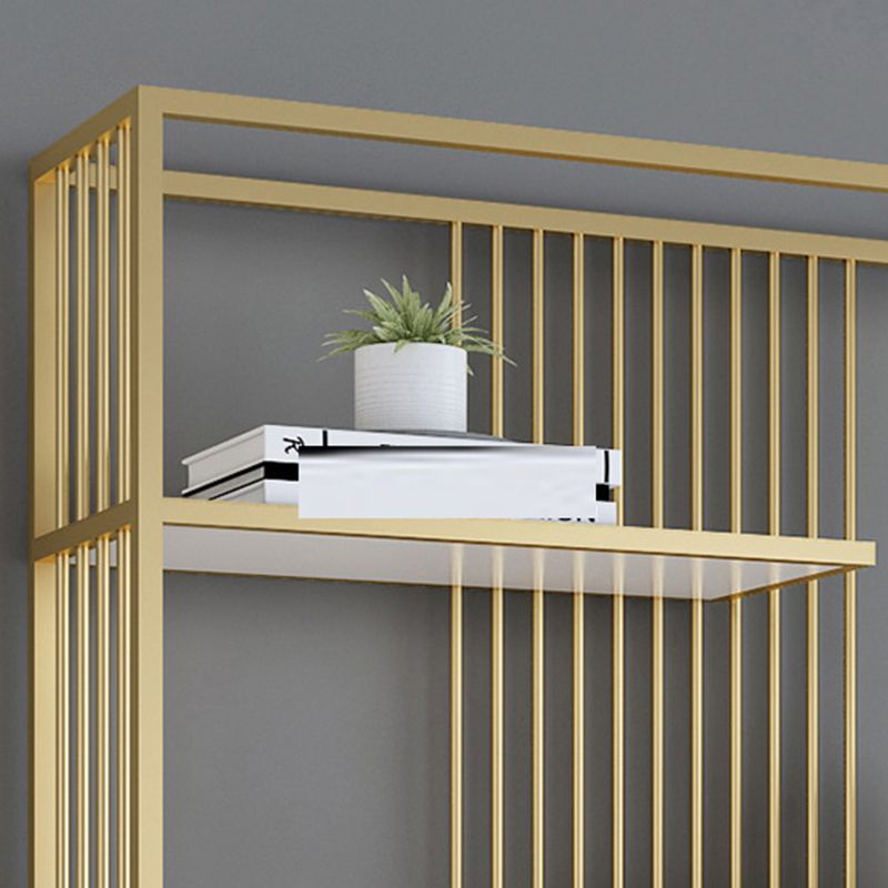 Gold and Black Etagere Book Shelf Vertical Open Home Bookshelf with 6 Shelves