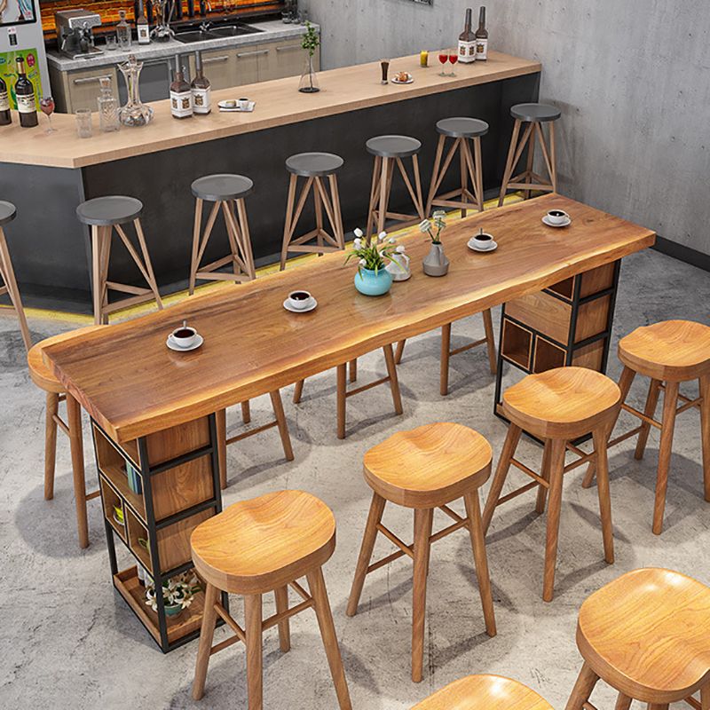 Rectangle Wood Bar Table Contemporary Bar Table with Sled Base