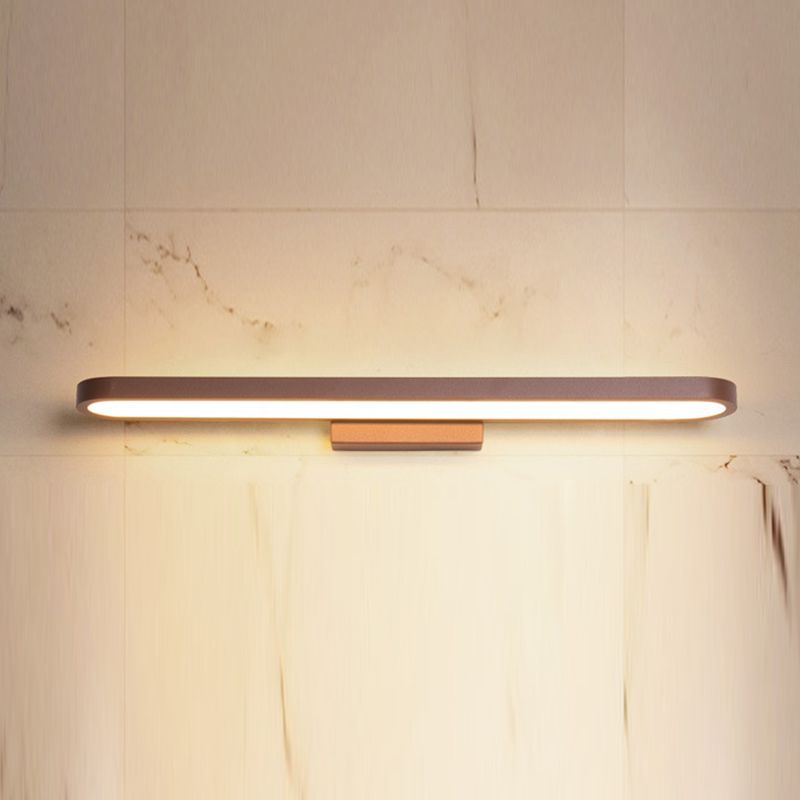 Linear Vanity Wall Sconce Modern Style Metal 1 Light LED Bathroom Vanity Lights in Brown