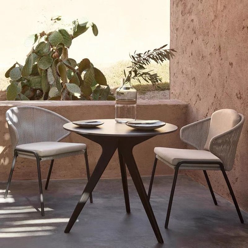 Modern Stone Courtyard Table Aluminium Geometric Outdoor Table