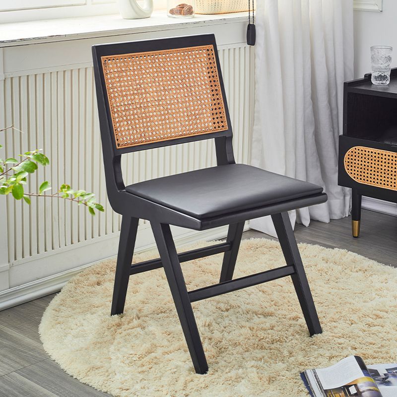 Solid Wood Dining Chairs Modern Style Open Back Home Dining Chairs