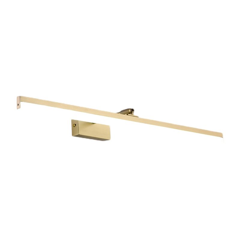 Linear Shade Metal Wall Sconce Modern Style Single Light Mirror Wall Mounted Light in Gold