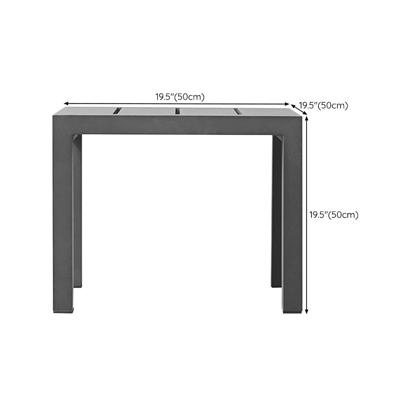 Contemporary Patio Table Rectangle Aluminum Black Coffee Table