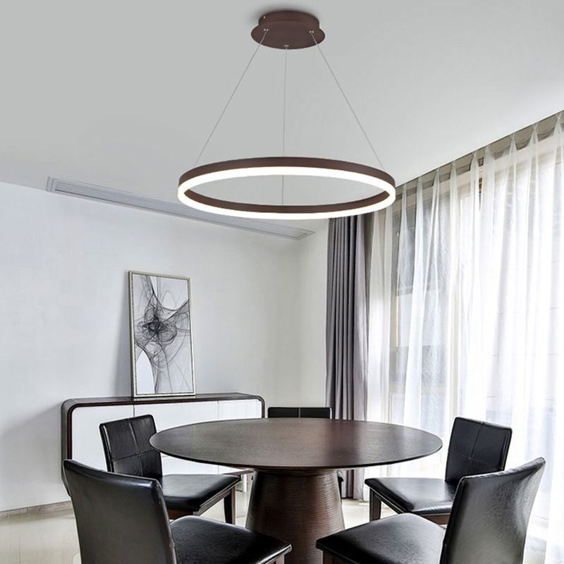 Metal Ring Chandelier Pendant Light Modern Style LED Hanging Pendant Light