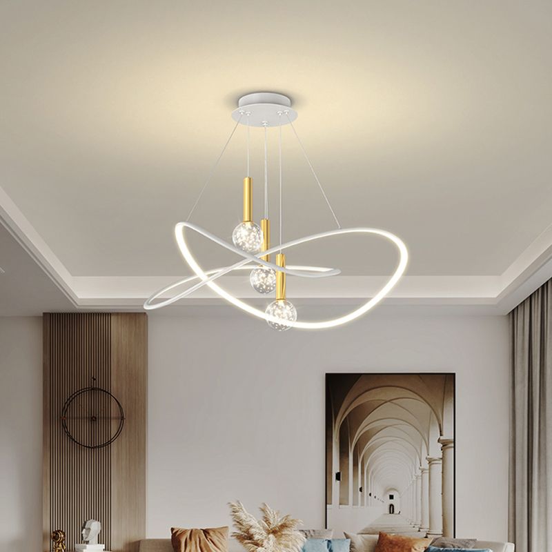 Spherical Shape Metal Pendant Light Fixtures Modern Style 4 Light Hanging Light Fixtures