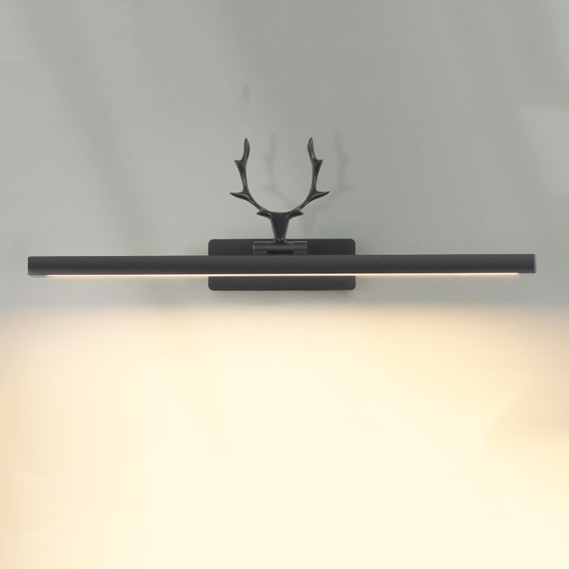 Lineaire vorm Metalen wand SCONCE Moderne stijl 1- Lichte spiegelwandgemonteerd licht in zwart