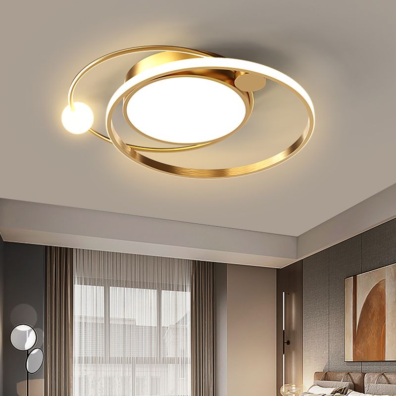 New Modern Iron LED Flush Light Round Shape Flush Mount Ceiling Lamp for Bedroom