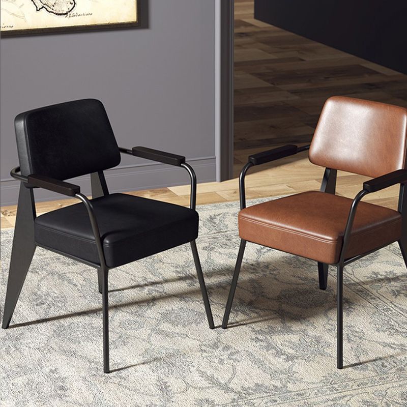 Industrial Upholstered Dining Arm Chair Open Back Dining Chair