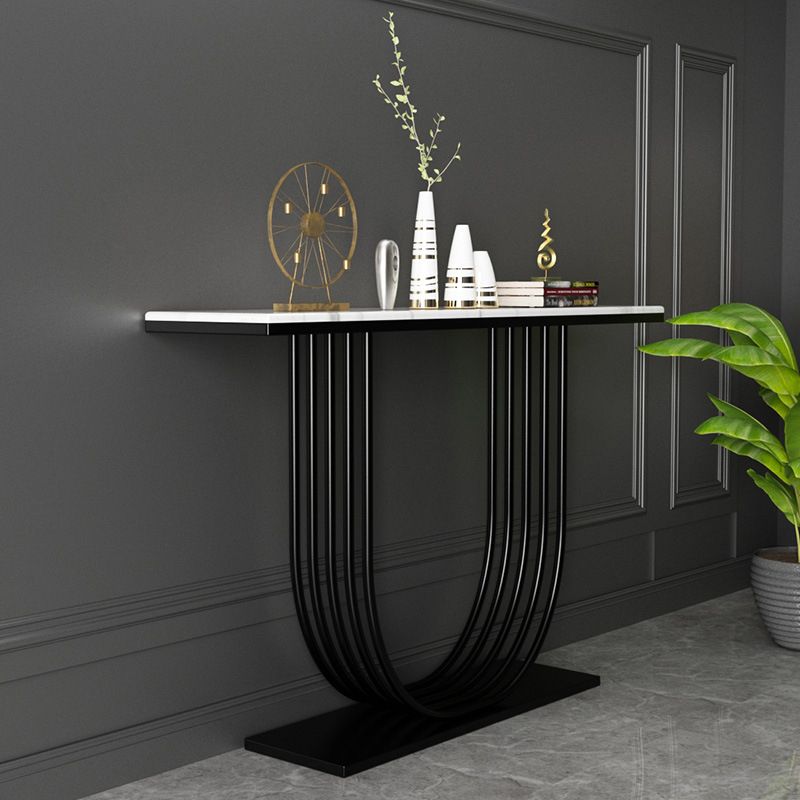 Glam Stain Resistant Scratch Resistant Rectangle Marble Console