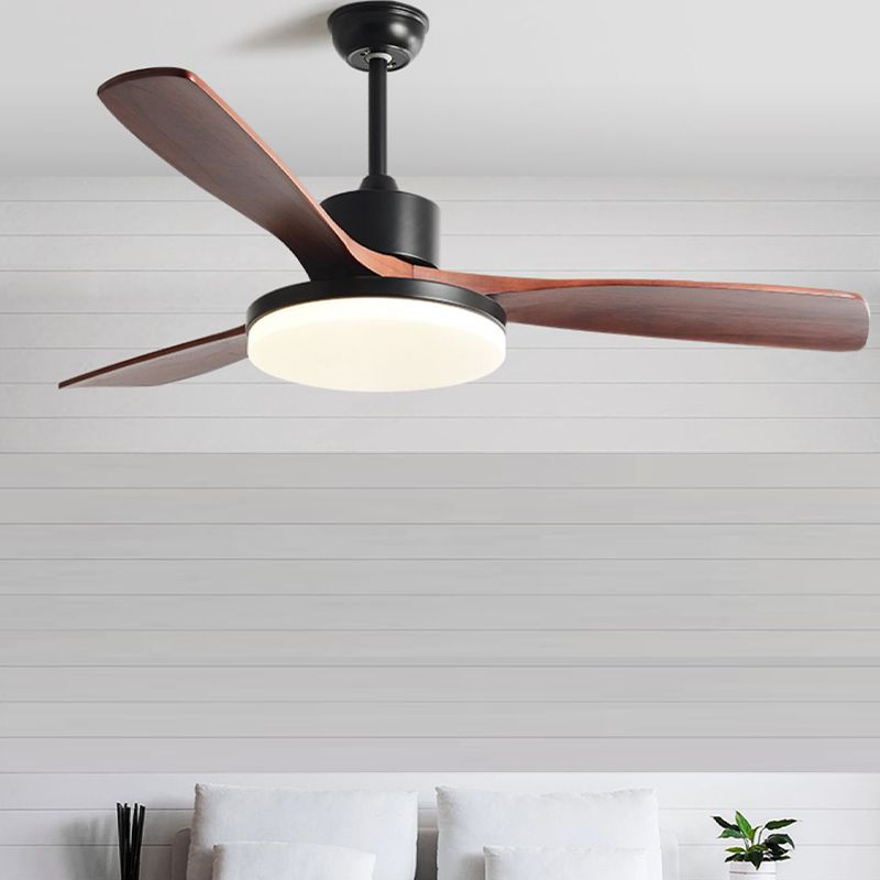 Modern Ceiling Fan Light Fixture Wooden LED Ceiling Lamp for Bedroom