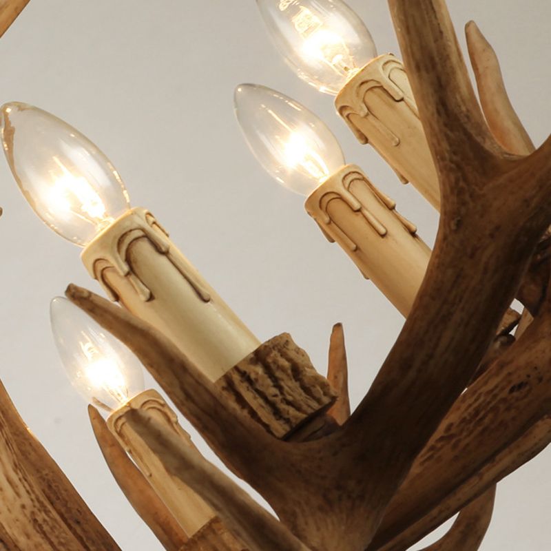 Resin Antler Pendant Light in Traditional Vintage Style Sputnik Chandelier for Dining Room