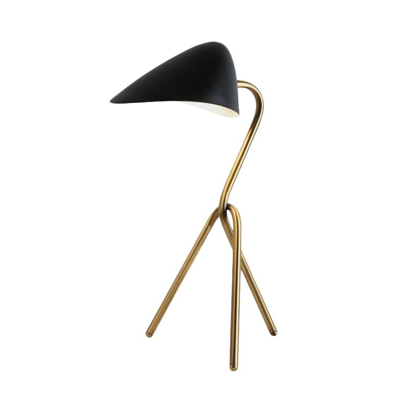 Abstract Desk Light Post Modern Metallic 1 Light Black and Brass Creative Table Lamp for Bedroom