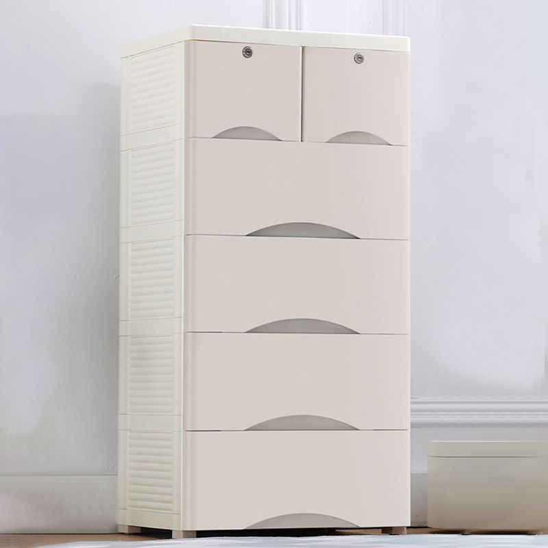 Scandinavian Plastic Kids Dressers Vertical Kids Furniture with Drawers for Bedroom