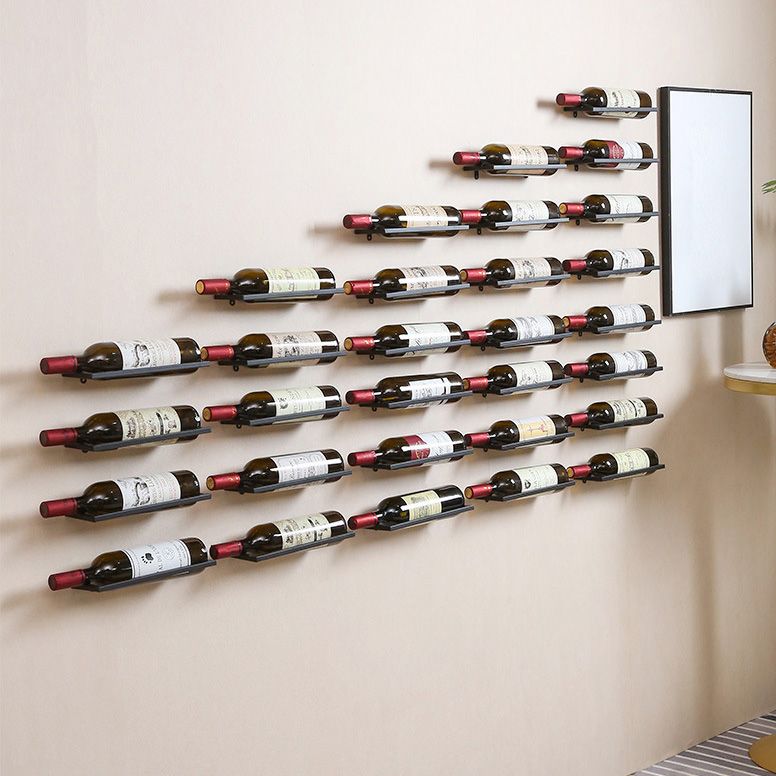 Glam Style Metal Wine Rack Decorative Rectangular Wall-mounted Wine Rack