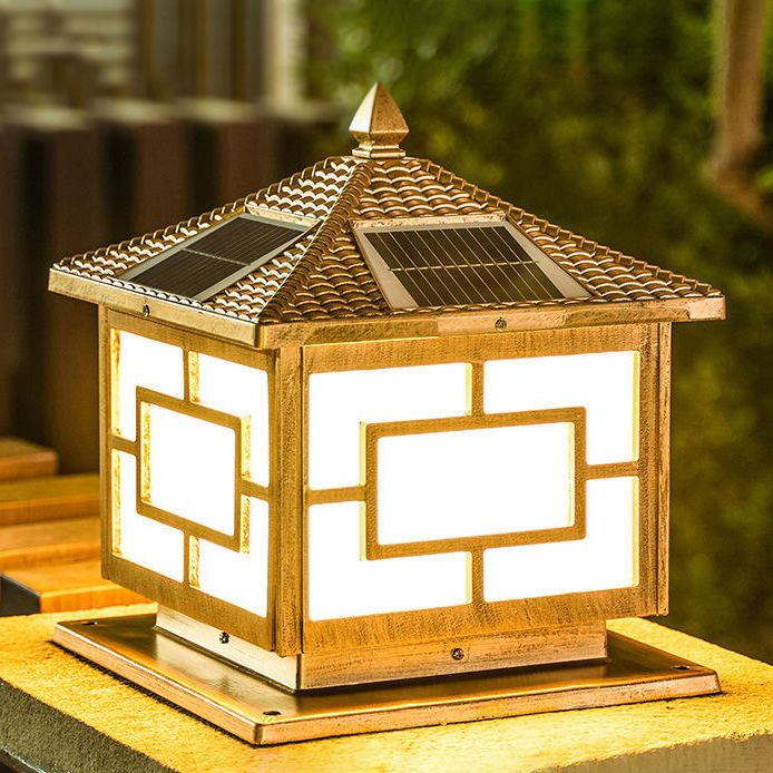 Modern Pillar Lamp Minimalist Outdoor Lamp with Acrylic Shade for Garden