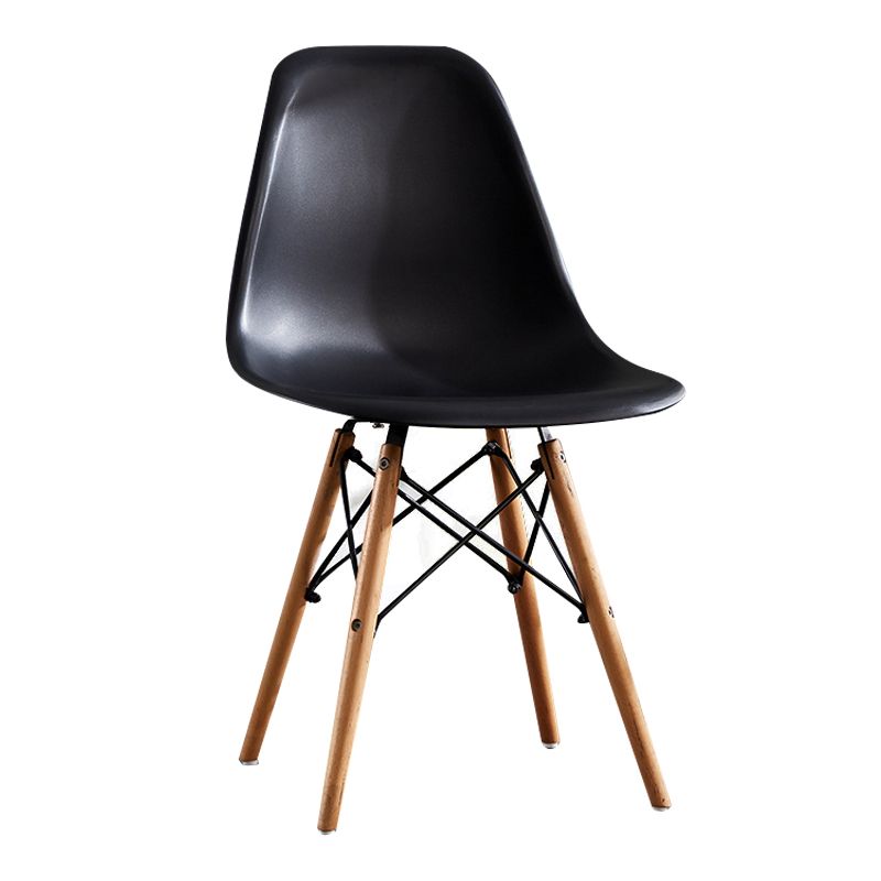 Contemporary Style Dining Chairs Armless Side Chair with Wooden Legs