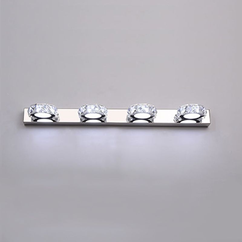 K9 Crystal Block Vanity Wall Sconce Modernism Chrome Finish LED Wall Lamp for Bath