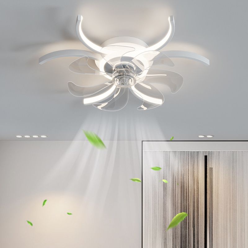 Simple Ceiling Fan Light Fixture Linear LED Ceiling Lamp for Bedroom