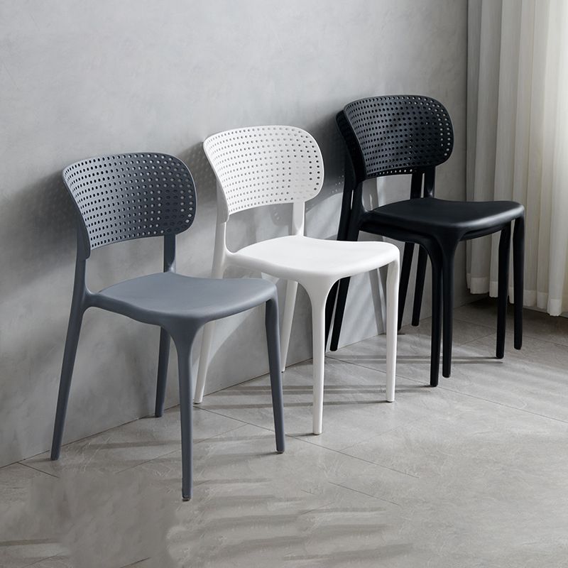 Contemporary Plastic Armless Chair Kitchen Room Open Back Chair