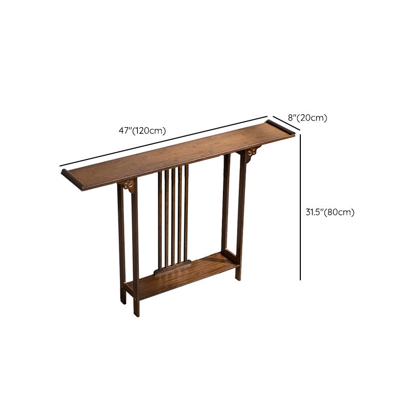 Contemporary Rectangle Console Table Warm Brown Wood Console Sofa Table